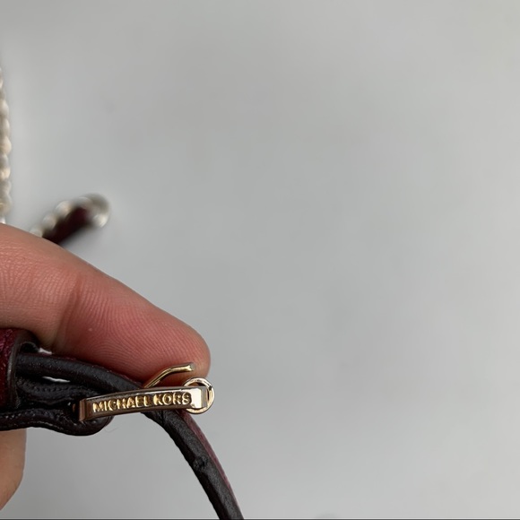 Michael Kors Collection Saffiano Crossbody Wallet Bag Burgundy Red - Picture 6 of 9